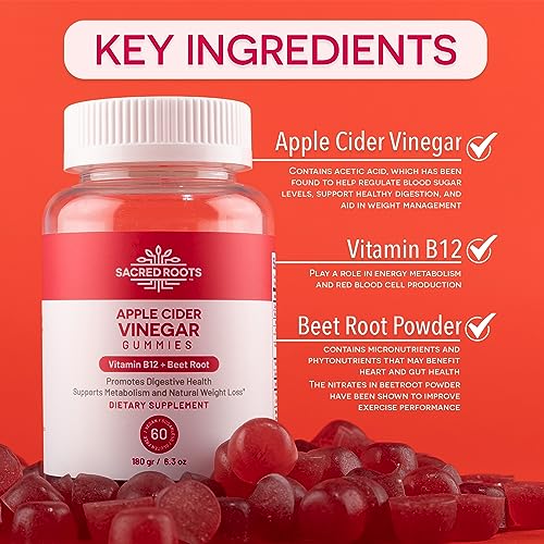 Sacred Roots Sugar-Free, Apple Cider Vinegar Gummies, 60 Gummies – Supports Healthy Sacred Roots uk supplements