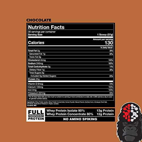 Gorilla Mode Premium Whey Protein - Chocolate / 25 Grams of Whey Protein Isolate Gorilla Mind uk supplements