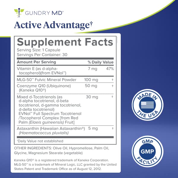 Gundry MD® Active Advantage Astaxanthin and CoQ10 Supplement to Support Energy Gundry MD uk supplements