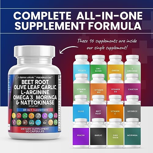 Beet Root Capsules 6000mg Olive Leaf 6000mg Nattokinase 4000 FU Clean Nutraceuticals uk supplements