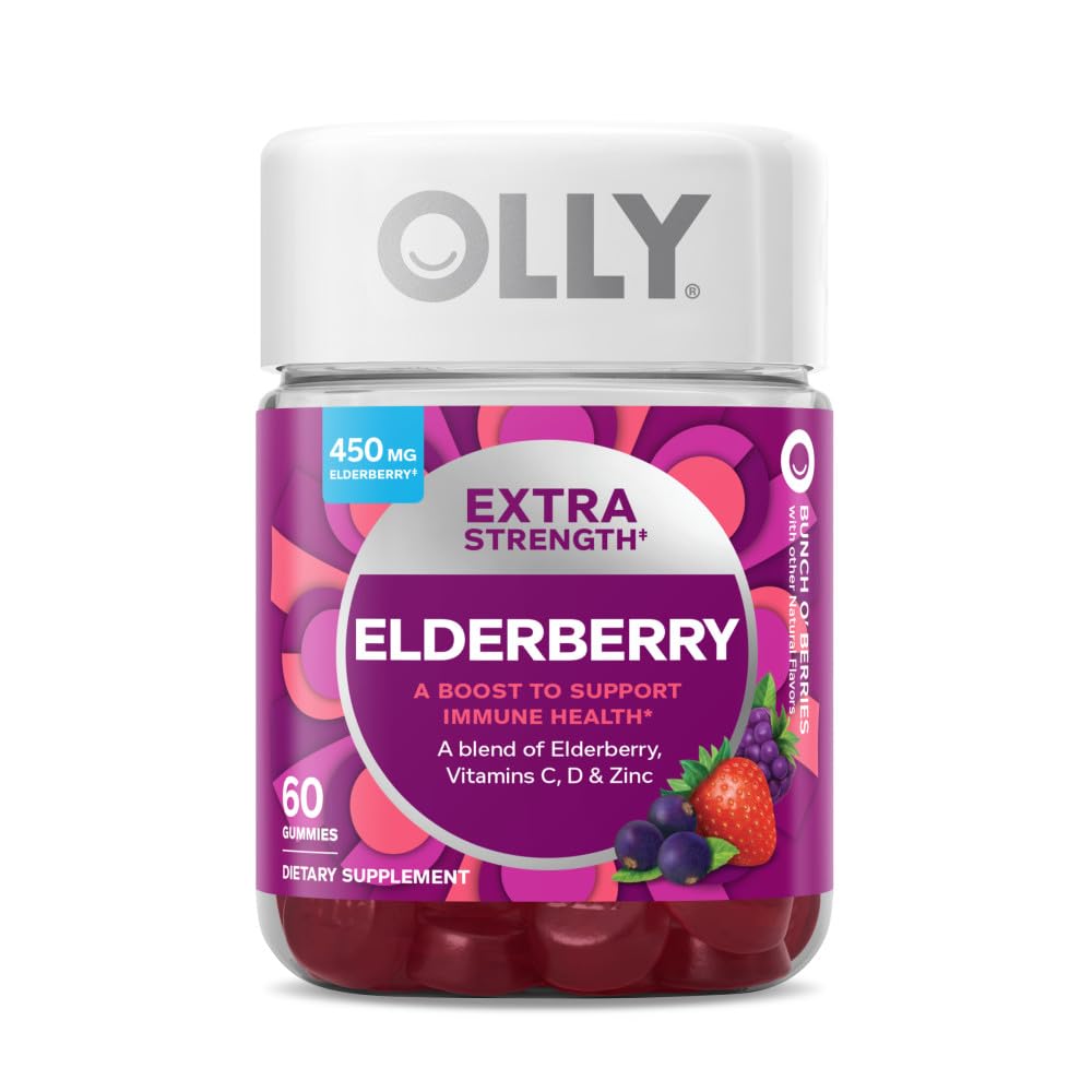 OLLY Extra Strength Elderberry Gummies, Immune Support, 450mg Elderberry, Vitamin C OLLY uk supplements