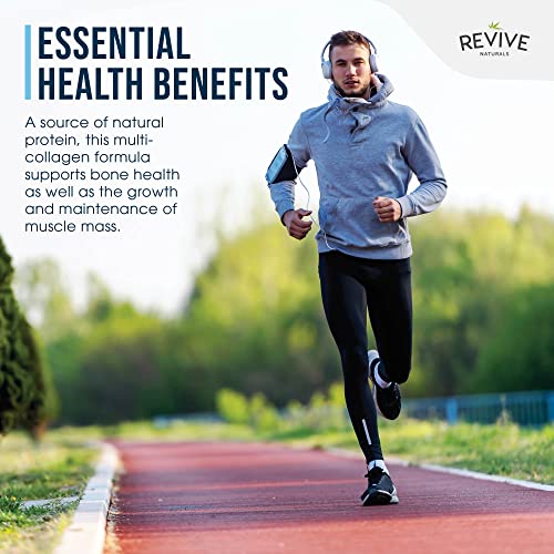 Multi Collagen Protein Capsules - Types I, II, III, V & X - Hydrolysed Grass Fed Bovine, Wild Caught Marine Revive Naturals uk supplements