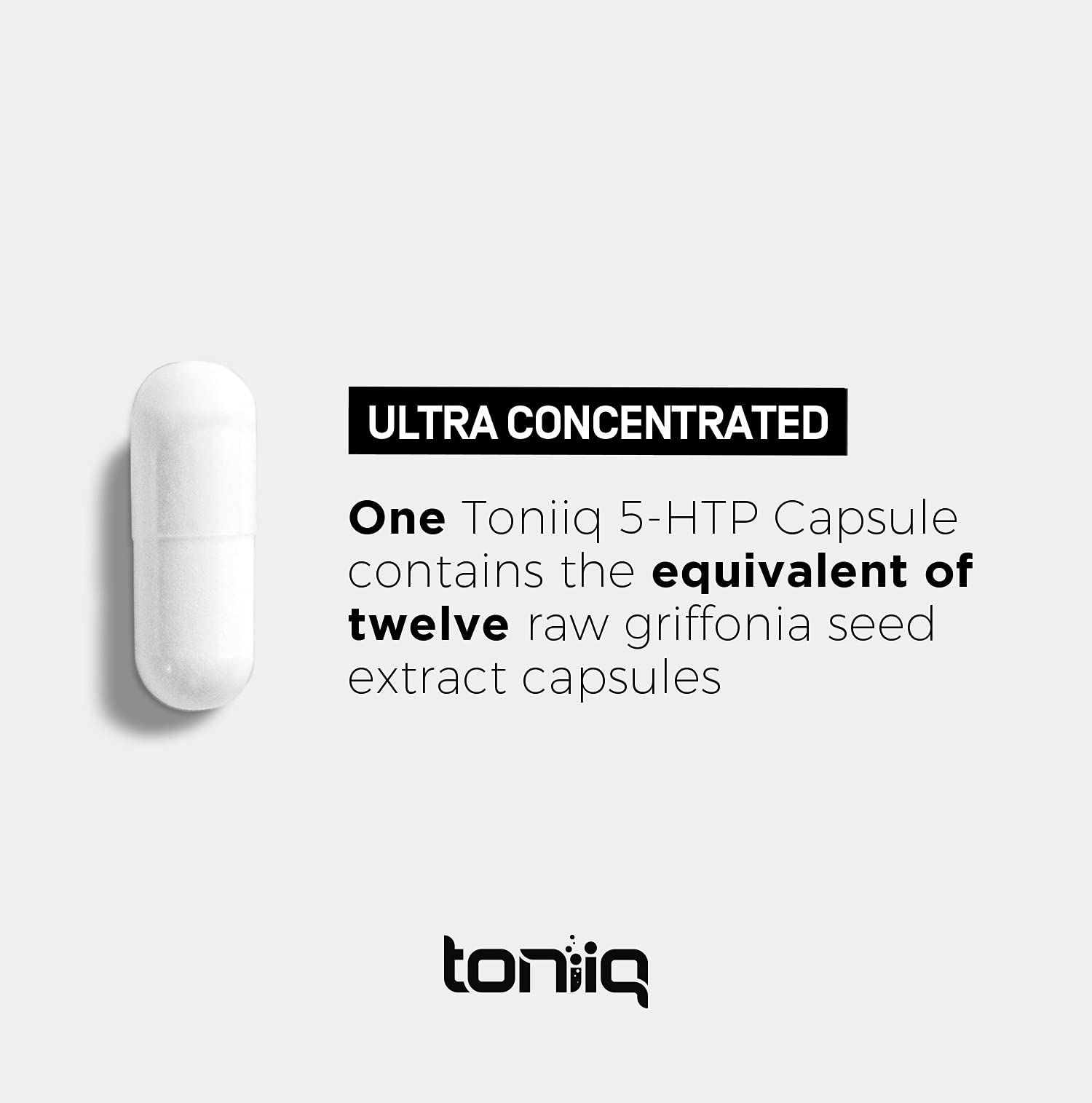 Toniiq Ultra High Strength 5HTP Capsules - 99%+ Highly Purified and Bioavailable - 12:1 Concentrated Extract - 200mg - 90 Veggie Capsules Toniiq uk supplements