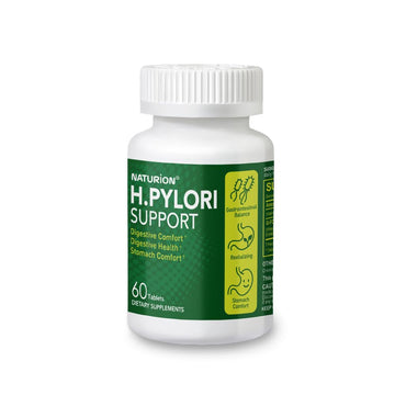 NATURION H. Pylori Support - Digestive Health Supplement with G-FOS Blend, Whey Protein, Licorice, Mastic Gum, Vitamin U, and Vitamin B2 - Stomach Comfort & Gut Balance - 60 Tablets, 30 Day Supply NATURION uk supplements