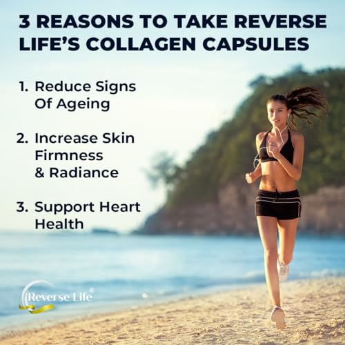 Reverse Life Marine Collagen Capsules 1200mg – with Hyaluronic Acid & Vitamin C + Q10 Reverse Life uk supplements