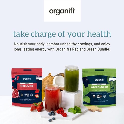 Organifi Green Juice and Red Juice Bundle - 30 Day Supply - Delicious, Refreshing Organic Organifi uk supplements