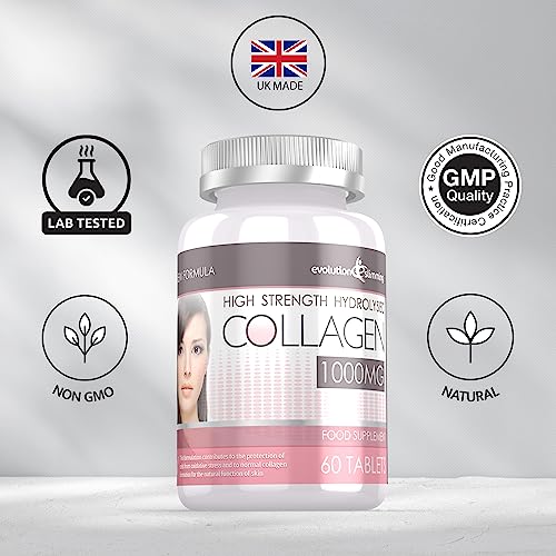 Hydrolysed Collagen High Strength 1,000mg for Hair, Skin & Nails, 60 Tablets, Evolution Slimming Evolution Slimming uk supplements