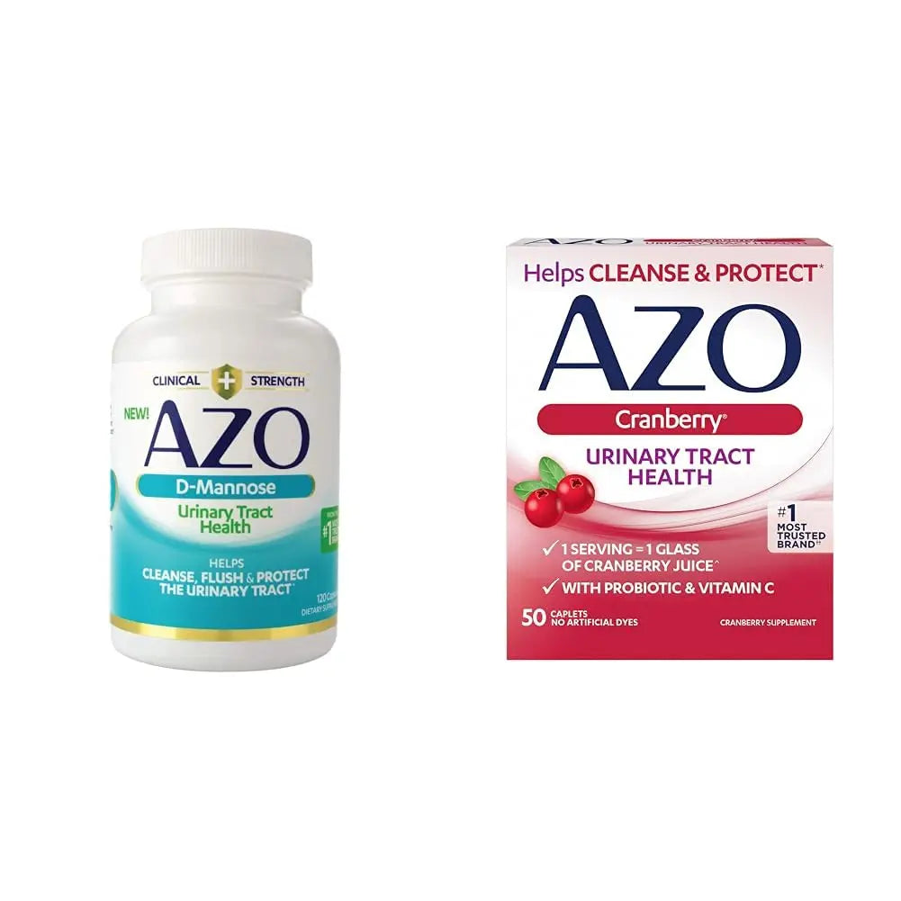 AZO D Mannose Urinary Tract Health, Cleanse, Flush & Protect The Urinary Tract & Cranberry Urinary Tract Health Supplement, 1 Serving = 1 Glass of Cranberry Juice, Sugar AZO uk supplements