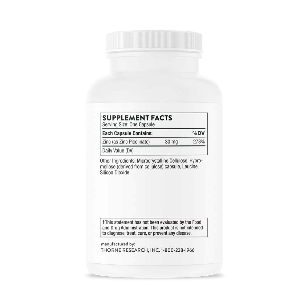 Thorne Zinc Picolinate 30 mg - Well-Absorbed Zinc Supplement for Growth and Immune THORNE uk supplements