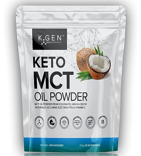 Keto MCT Oil Powder Pure Coconut MCT Keto Coffee Creamer | Premium Quality C8 Easily Absorbed & Digested K GEN ketogenic enhancement uk supplements