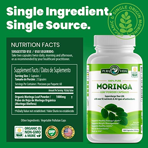 PURA VIDA MORINGA Moringa Capsules Single Origin Organic Moringa Powder. Moringa PURA VIDA MORINGA uk supplements