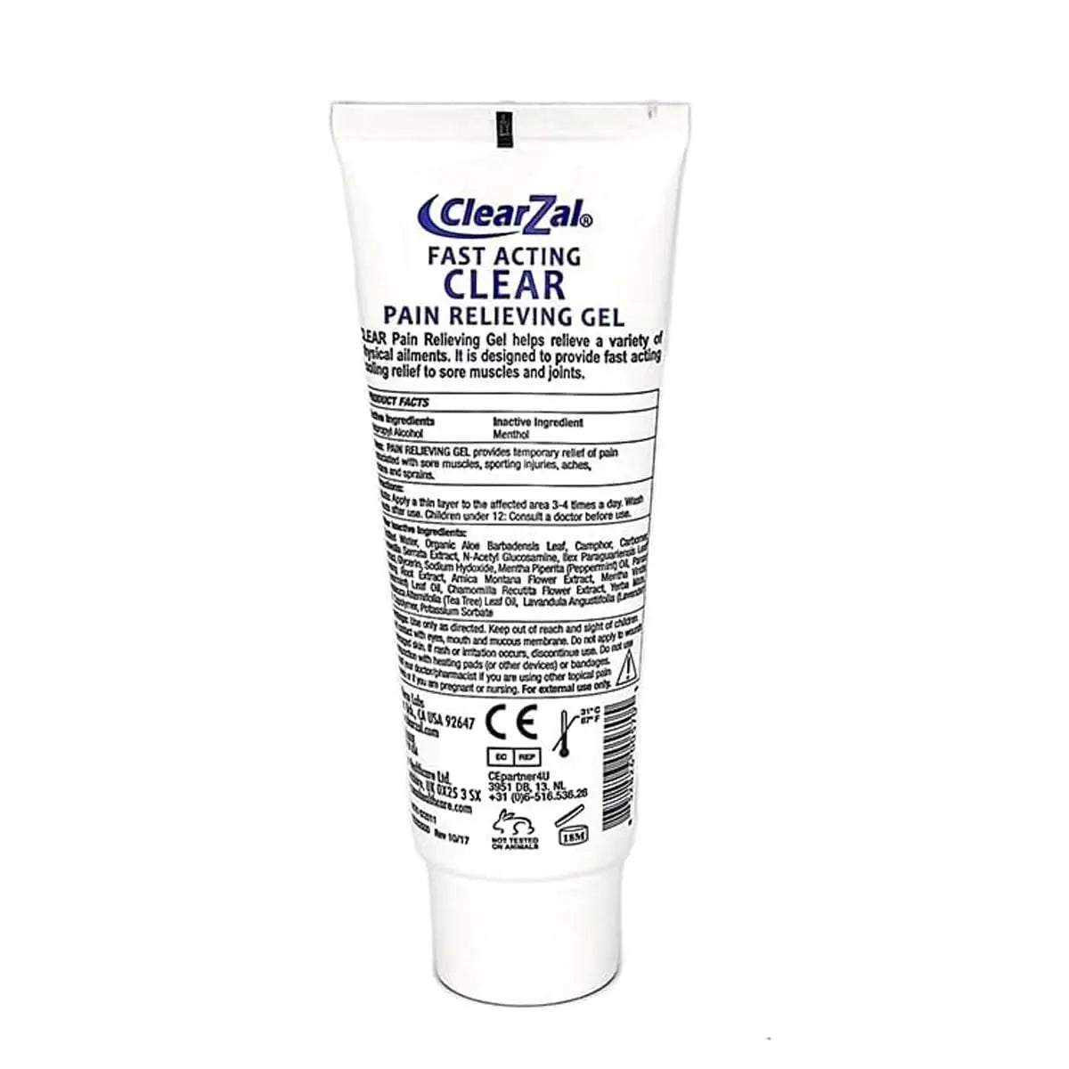 ClearZal Fast Acting Clear Pain Relieving Gel with Cooling Cryotherapy, Boswellia and Glucosamine for Sore Muscles and Joints, Soothing Cooling Gel 3.4 oz Clearzal uk supplements