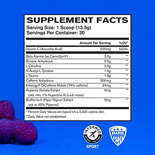 Bare Performance Nutrition, BPN Flight Pre Workout, Blue Raspberry, 30 Servings BARE PERFORMANCE NUTRITION uk supplements
