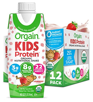 Orgain Organic Kids Nutritional Protein Shake, Strawberry - Kids Snacks with 8g Dairy Orgain uk supplements
