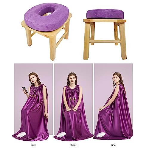 ElasignShopo Yoni Seat Kit, Wooden Vaginial Steaming Stool Chair Set with Gown for Feminine ElasignShopo uk supplements