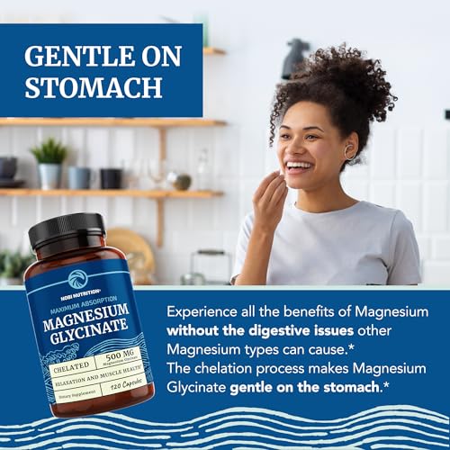 Magnesium Glycinate 500mg | Chelated Bisglycinate Complex for Muscle Relaxation Nobi Nutrition uk supplements