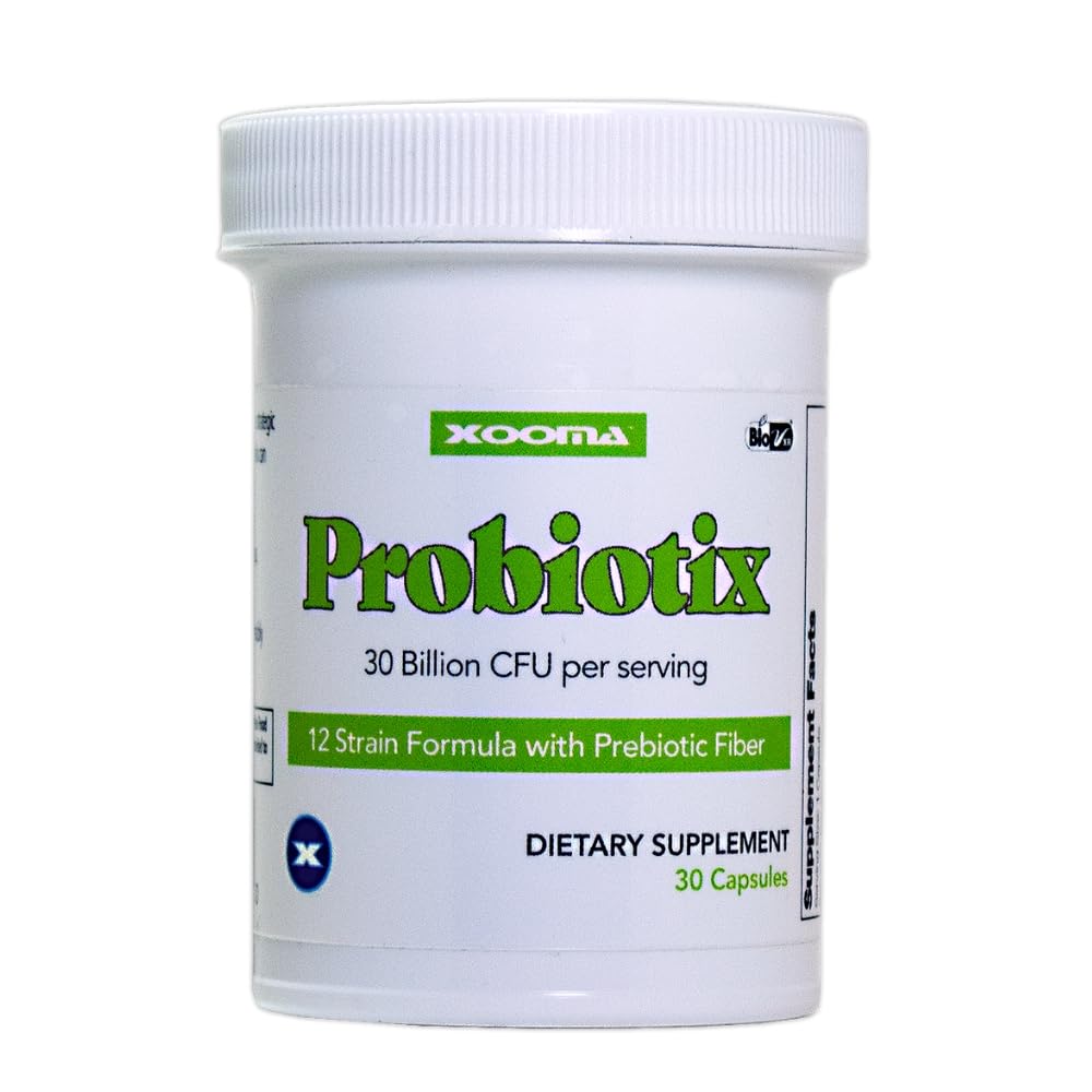 Probiotix – 12 Strain Probiotic + Prebiotic Fiber, 30 Billion CFU | Gut Health & Digestive Balance | Gas & Bloating Support | Immune System Reinforcement | Gluten, Soy & Dairy Free – 30 Capsules Xooma uk supplements