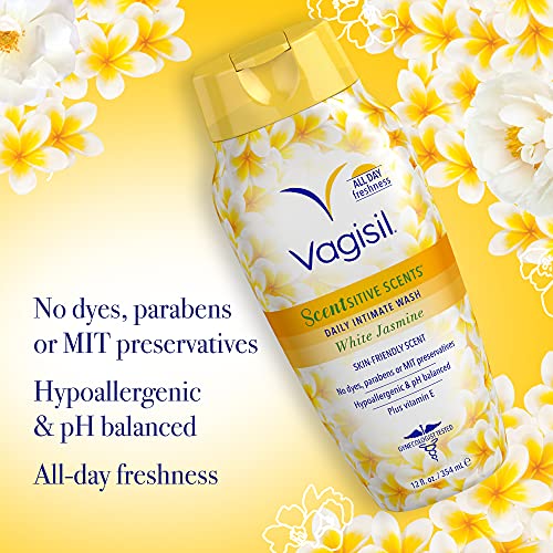 Vagisil Feminine Wash for Intimate Area Hygiene, Scentsitive Scents, pH Balanced and Gynecologist Tested Vagisil uk supplements