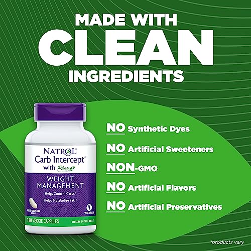 Natrol Carb Intercept with Phase 2 Carb Controller Capsules, White Kidney Bean Extract Natrol uk supplements