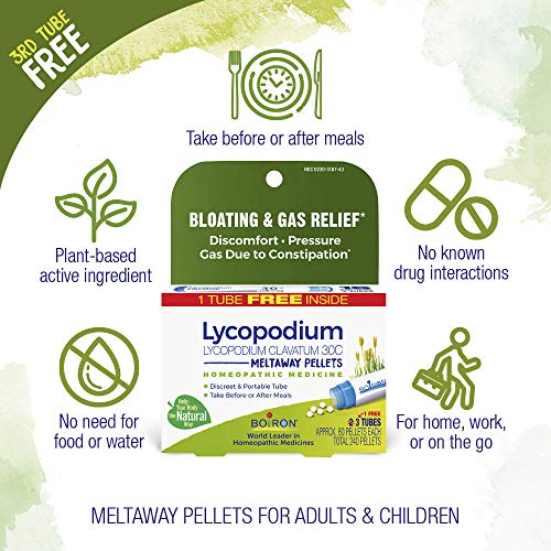 Boiron Lycopodium Clavatum 30C Homeopathic Medicine for Relief from Bloating, Gas Relief Boiron uk supplements