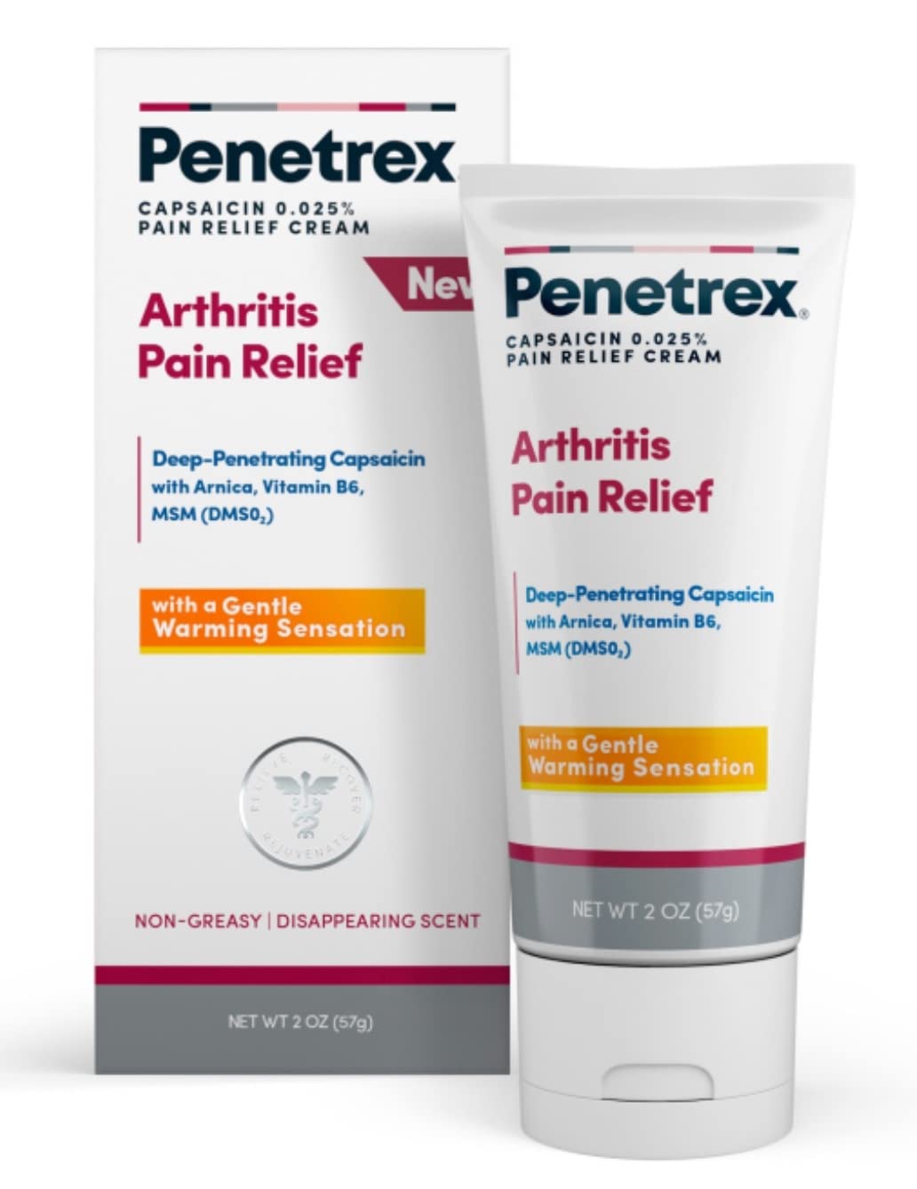 Penetrex Arthritis Warming Pain Relief Cream - Deep Penetrating Capsaicin with Arnica, Vitamin B6 & MSM(DMSO2) - Apply to Hands, Wrists, Feet, Knees, Elbows and Other Affected Areas, 2 oz Penetrex uk supplements