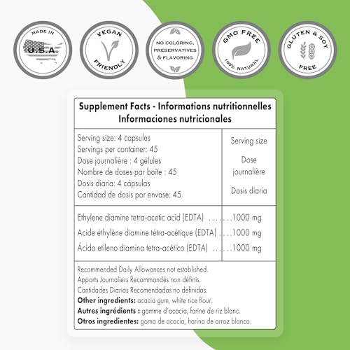 Supersmart - EDTA 1000mg per Day - Calcium Disodium EDTA Supplement | Non-GMO Supersmart uk supplements