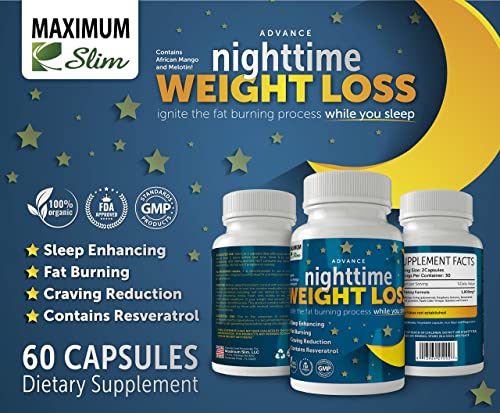 Maximum Slim Advanced Nighttime (Fat Burning) Weight Loss with African Mango, Green Tea Maximum Slim uk supplements