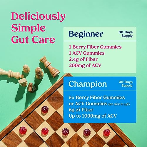 Poop Like a Champion Super Fiber Gummies 6g Fiber - Apple Cider Vinegar & Berries 2 Flavors Poop Like a Champion uk supplements