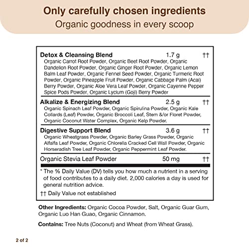 Detox Organics Chocolate Superfood Powder, Detox Cleanse for your Body, Bloating Relief Detox Organics uk supplements