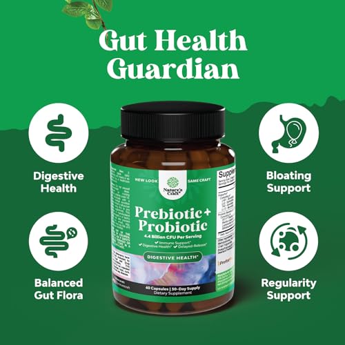 Prebiotics and Probiotics Gut Health Supplement - Super Potent Digestive Health Acidophil Natures Craft uk supplements