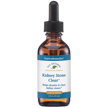 Native Remedies Kidney Stone Clear - Natural Homeopathic Formula Temporarily Helps Dissolve and Clear Kidney Stones - Relieves Pain, Nausea and Vomiting - 59 mL Native Remedies uk supplements