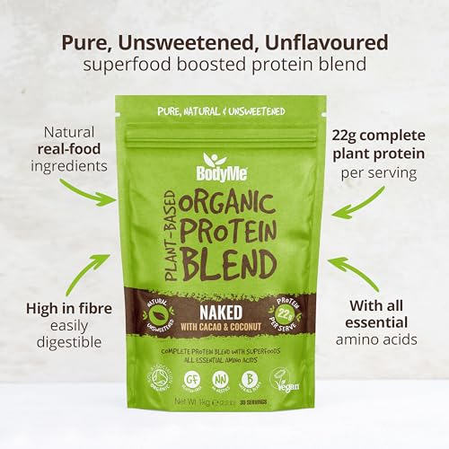 BodyMe Organic Vegan Protein Powder Blend, Cacao Coconut - Unsweetened, Low Carb BodyMe uk supplements