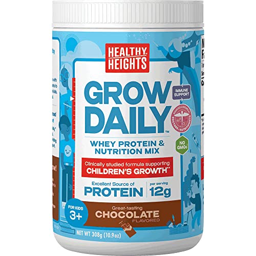 Grow Daily 3+ Shake Mix 7-serving Canister by Healthy Heights - Protein Powder Healthy Height uk supplements