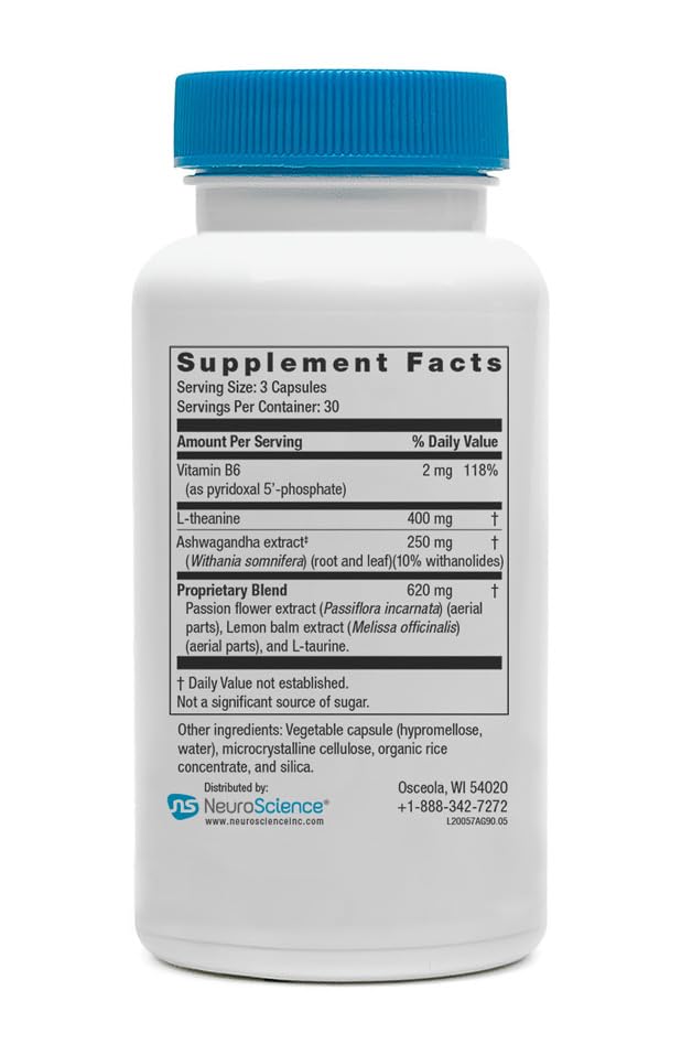 Neuroscience Alpha GABA Supplements - Mood Support Capsules with GABA & L-Theanine - Calming Supplements for Adults for Day or Night Anxiousness (90 ct) NeuroScience uk supplements