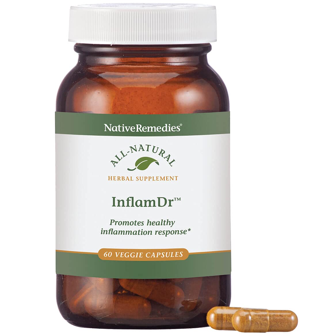 Native Remedies Inflam Dr. - All Natural Herbal Supplement Promotes Healthy Inflammation Response - Helps Fight Oxidative Stress to Cells - 60 Veggie Caps Native Remedies uk supplements