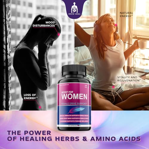 Helix Heal Libido Booster for Women Fast Acting with Horny Goat Weed - Female Desire Pills with Maca Root, Tribulus Terrestris, Ginseng and Hornygoatweed Women - Hormone Balance, Made in USA (60 ct) Helix Heal uk supplements