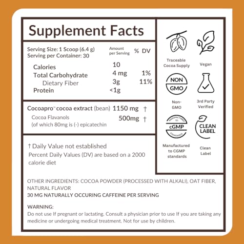 CocoaVia Cardio Health Cocoa Powder, 60 Servings, 500mg Cocoa Flavanols CocoaVia uk supplements