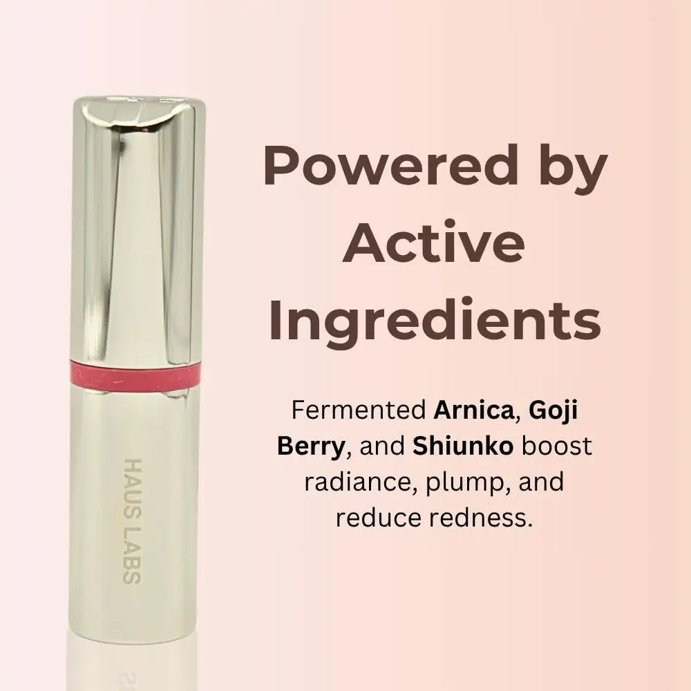 Haus Labs Color Fuse Longwear Hydrating Glassy Lip + Cheek Blush Balm Stick - Glassy Rosette Haus Laboratories uk supplements