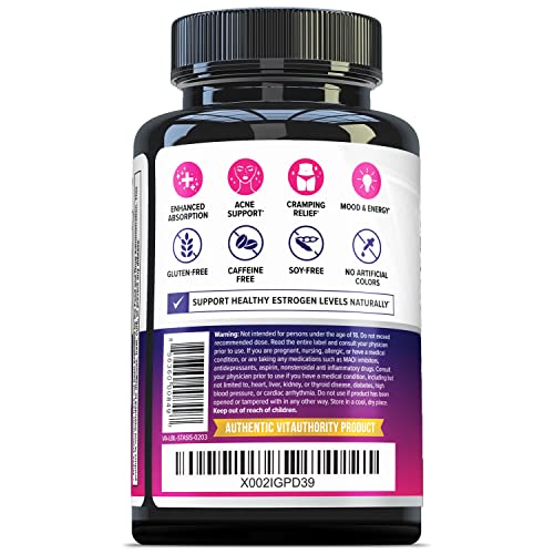 Myo-Inositol D-Chiro Women's Hormone Balance Supplement - 40:1 Myo-Inositol & D-ChiroInositol Blend with DIM for Hormone Balance for Women - Health Vitamins for Skin, Energy, & Cycle Support (1 Month) Vitauthority uk supplements