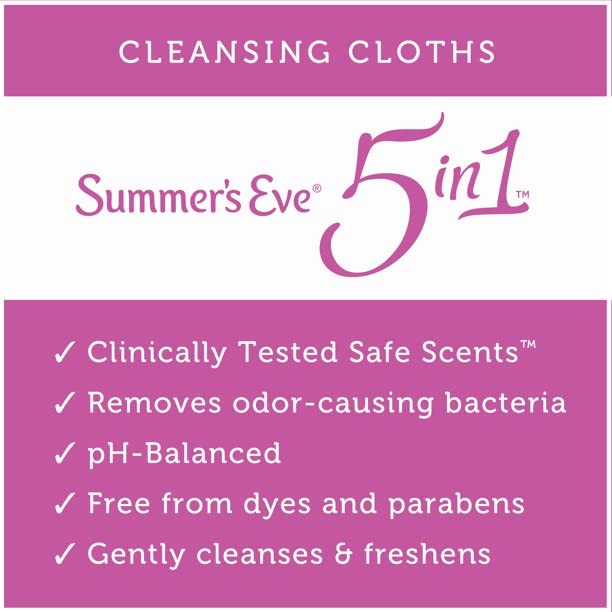 Summer's Eve Feminine Cleansing Cloths | Sensitive Skin | 16 Each | Pack of 2 Pink Rhyme uk supplements