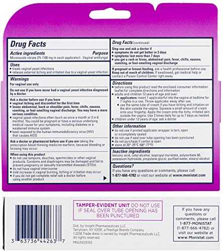 Monistat 7-Day Yeast Infection Treatment | Cream with Disposable Applicators Monistat uk supplements
