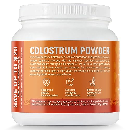Pure Velvet Colostrum Powder for Gut Health, Bloating, Hair Growth, Immune Support Pure Velvet uk supplements