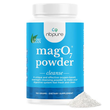 nbpure MagO7 - Natural Colon Cleanse & Detox Powder - Occasional Constipation Relief, Stool Softener, & Bloating Support for Men & Women - Ozonated Magnesium Oxide, 150 Gram nbpure uk supplements
