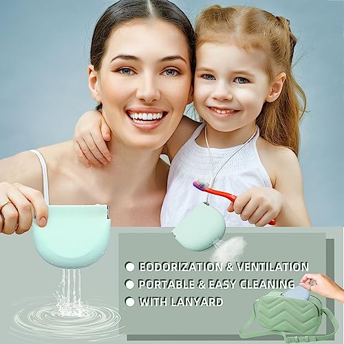 2 Pack Silicone Retainer Case with Lanyard Soft Slim Cute Aligner Case Holder Dental Thin onbuwws uk supplements