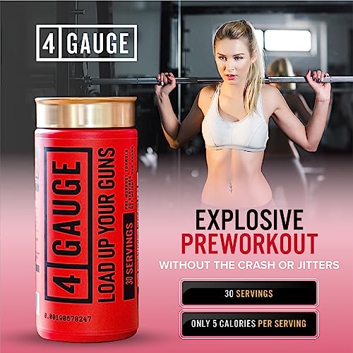 4 Gauge Natural Preworkout Without The Jitters | 30 Servings | Nitric Oxide Booster 4 Gauge uk supplements