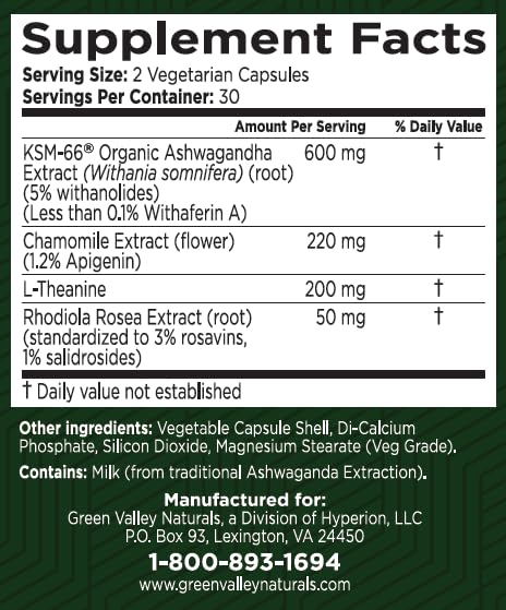 GREEN VALLEY NATURALS My Sleep Miracle Vegan Sleep Support Supplement | Melatonin-Free Formula | Ashwagandha, Chamomile & L-Theanine | Promotes Calm, Relaxation & Restful Sleep | 60 Capsules GREEN VALLEY NATURALS uk supplements