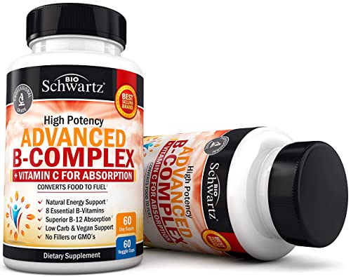 Vitamin B Complex with Vitamin C for Maximum Absorption - Methylcobalamin b12 BioSchwartz uk supplements