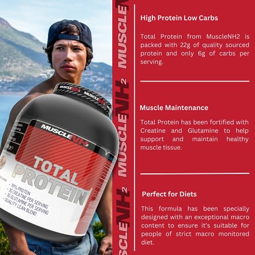 Muscle Nh2 Total Protein, Whey Protein Powder with Creatine Monohydrate and Glutamine Muscle Growth MuscleNh2 uk supplements