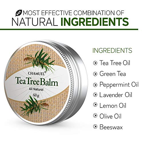 TEA TREE OIL BALM -100% All Natural | Great Cream for Soothing Irritations like Eczema Chamuel uk supplements