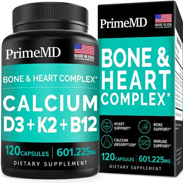 Calcium 600mg, Vitamin D3 K2 B12 Supplement - For Heart, Bone & Immune Support PrimeMD uk supplements